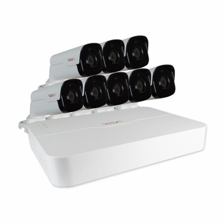 Revo America Ultra HD 8 in 2TB NVR Surveillance System with 8 x 4 Megapixel Bullet Cameras- White RU81B8G-2T